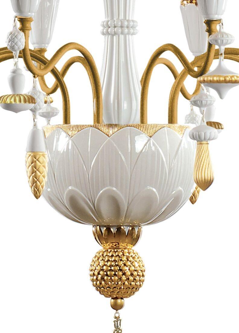 lladro Chandelier Ivy and Seed 8 luces. Lustre oro (CE/UK/CCC) Limitado a 3 días