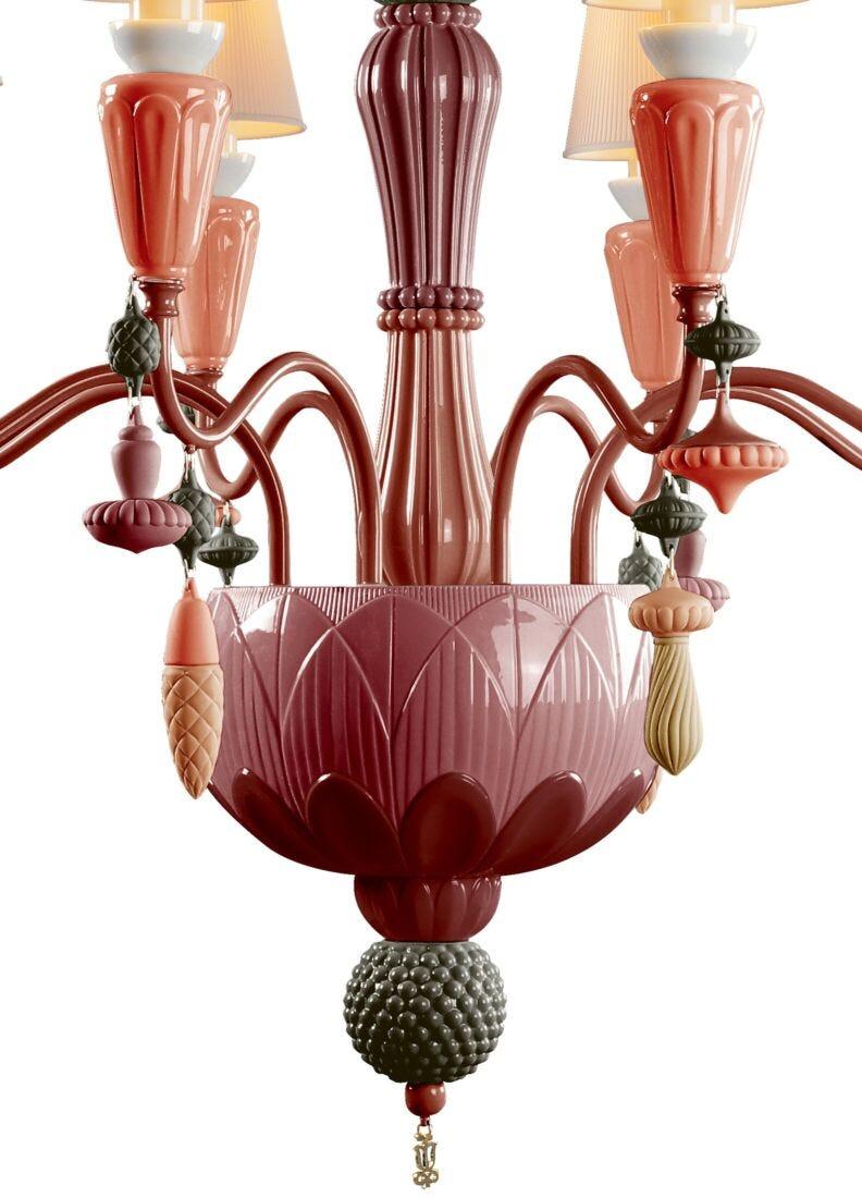 lladro Chandelier Ivy and Seed 8 luces. Coral rojo (CE/UK/CCC) Oferta exclusiva