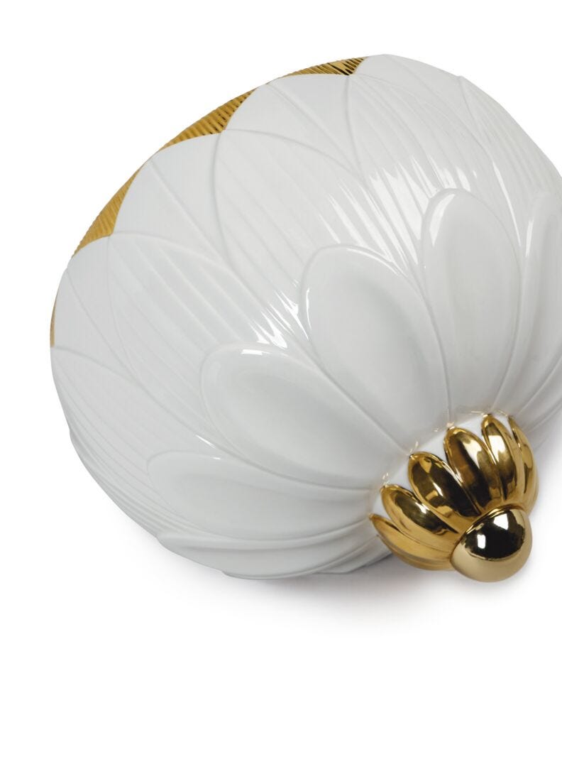 lladro Aplique de luz Ivy & Seed. Blanco y oro. (CE/UK/CCC) Ofertas de temporada