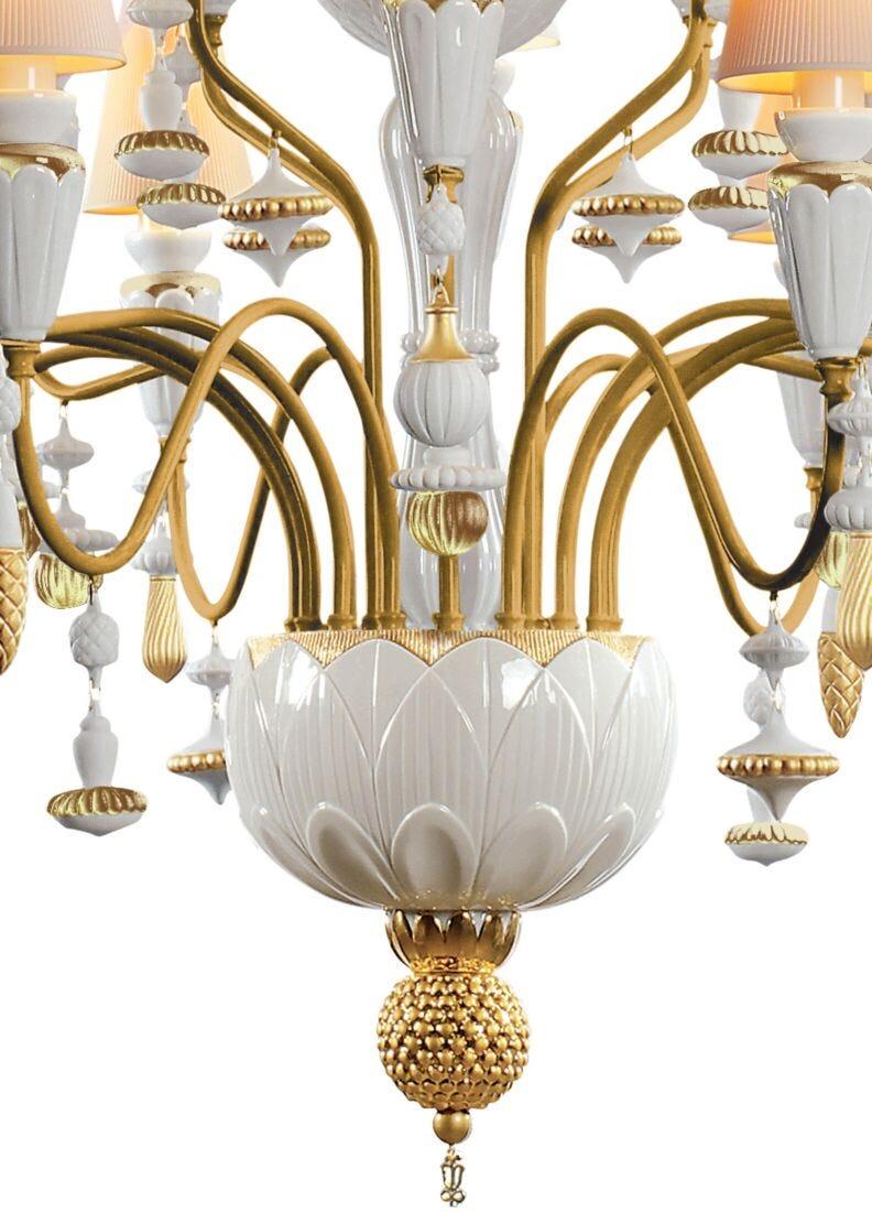 lladro Chandelier Ivy and Seed 20 luces. Lustre oro. Mediano (CE/UK/CCC) Rebajas de fin de temporada