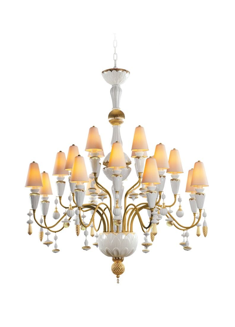 lladro Chandelier Ivy and Seed 20 luces. Lustre oro. Mediano (CE/UK/CCC) Rebajas de fin de temporada
