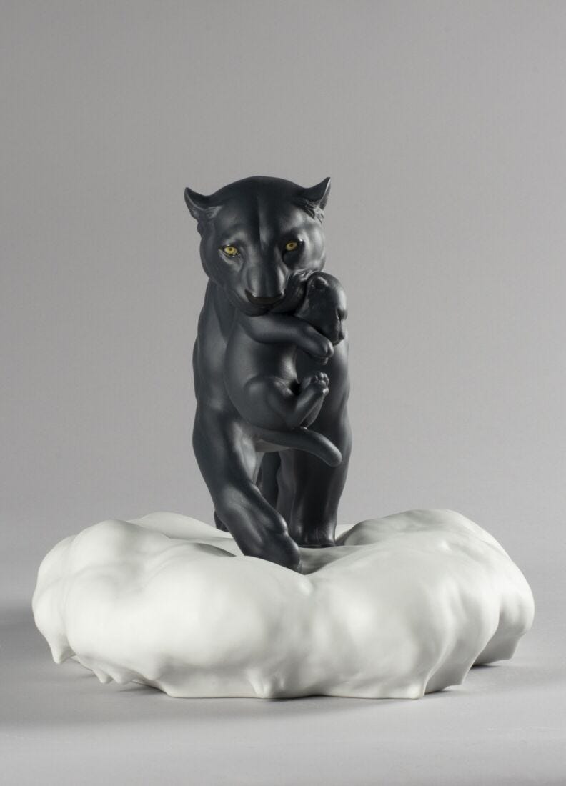 lladro Figura Pantera negra con cachorro Rebajas