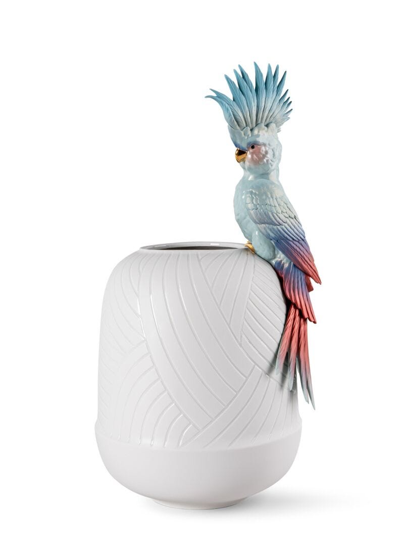 lladro Jarrón Cacatúa