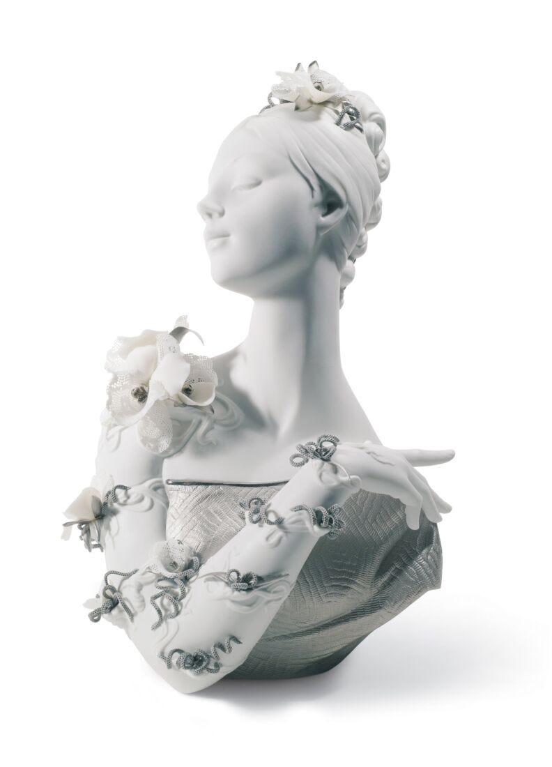 lladro Busto My fair lady. Lustre plata Ventas relámpago
