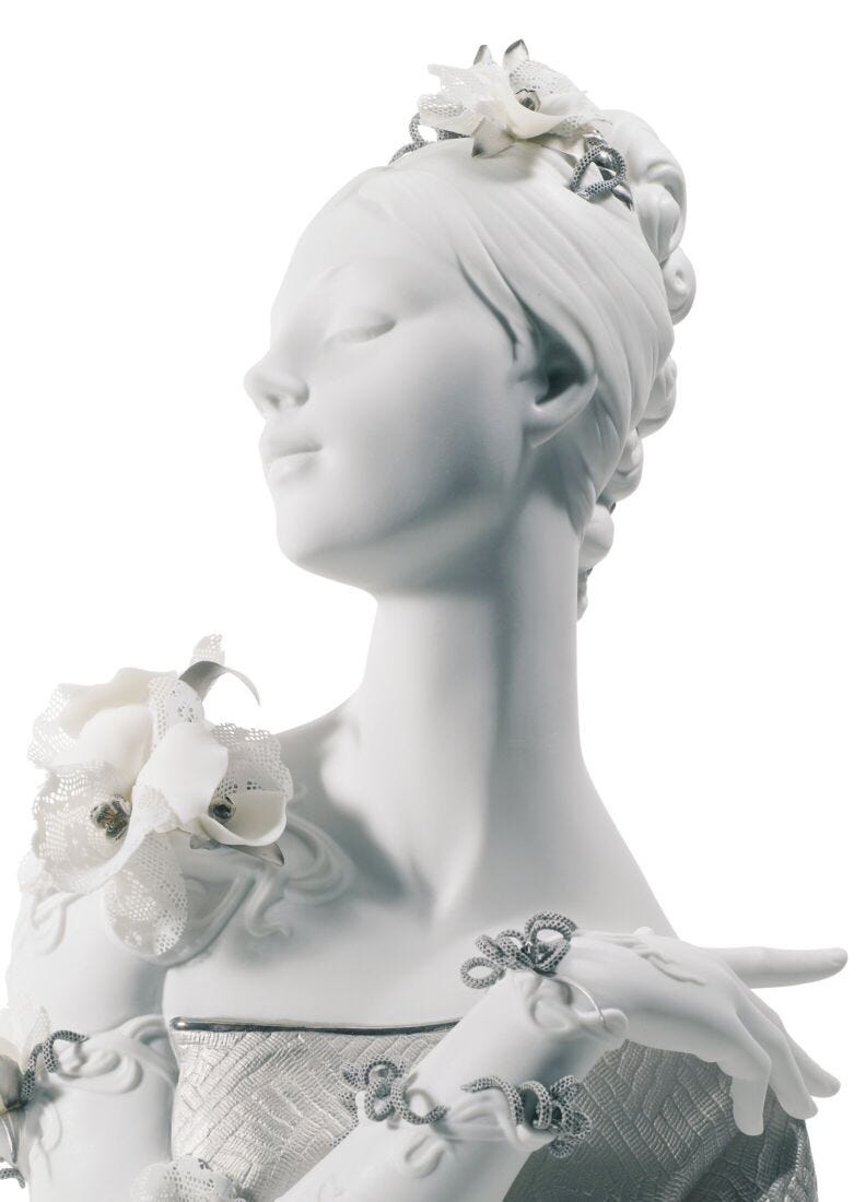 lladro Busto My fair lady. Lustre plata Ventas relámpago