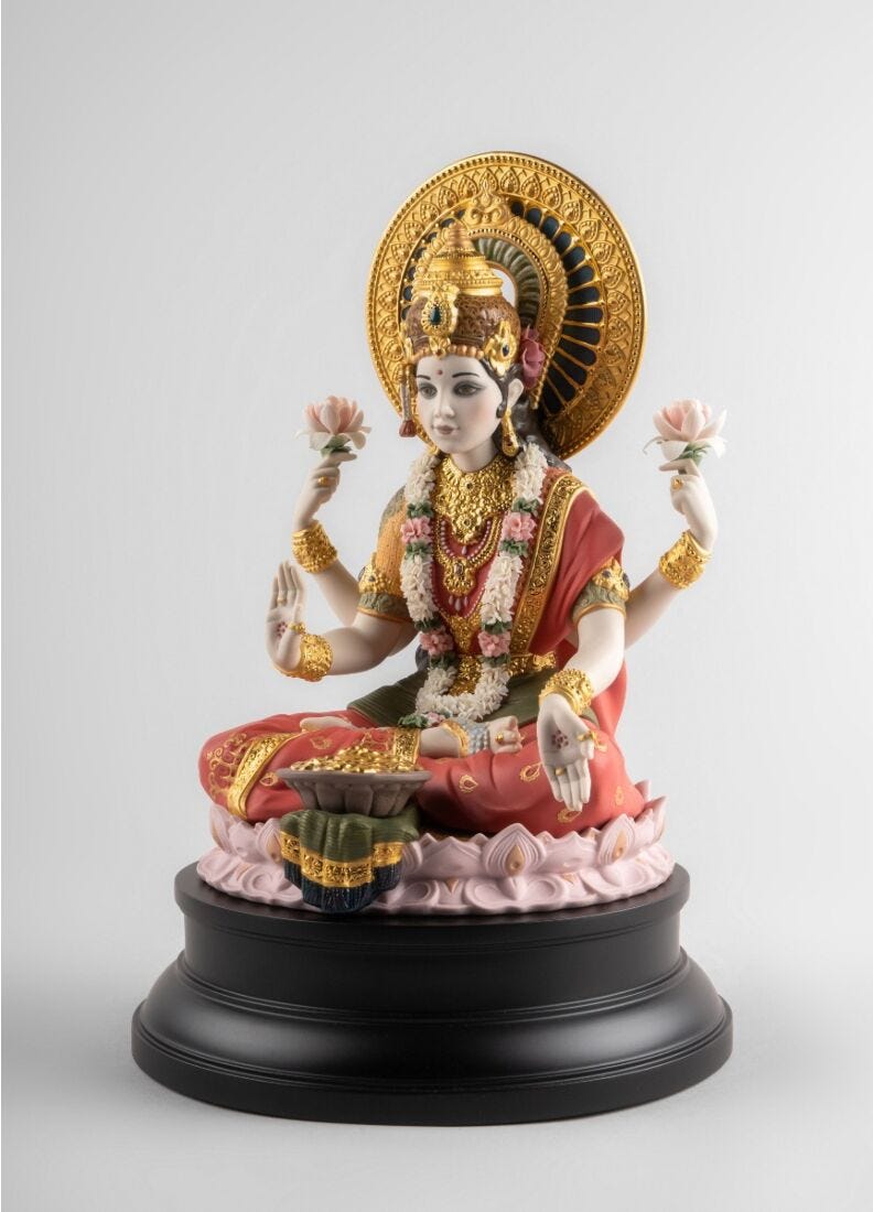 lladro Escultura Diosa Lakshmi. Serie Limitada Envío gratis