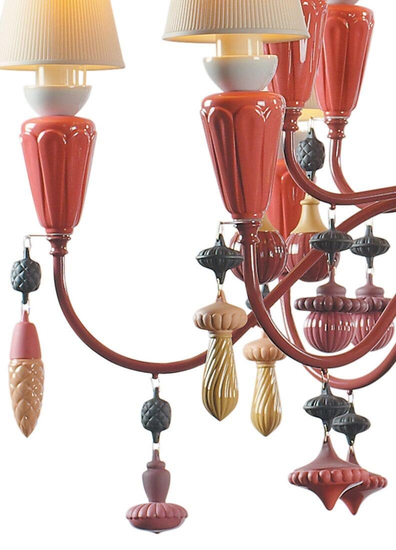 lladro Chandelier Ivy and Seed 20 luces. Mediano. Coral rojo (CE/UK/CCC) Solo queda un día