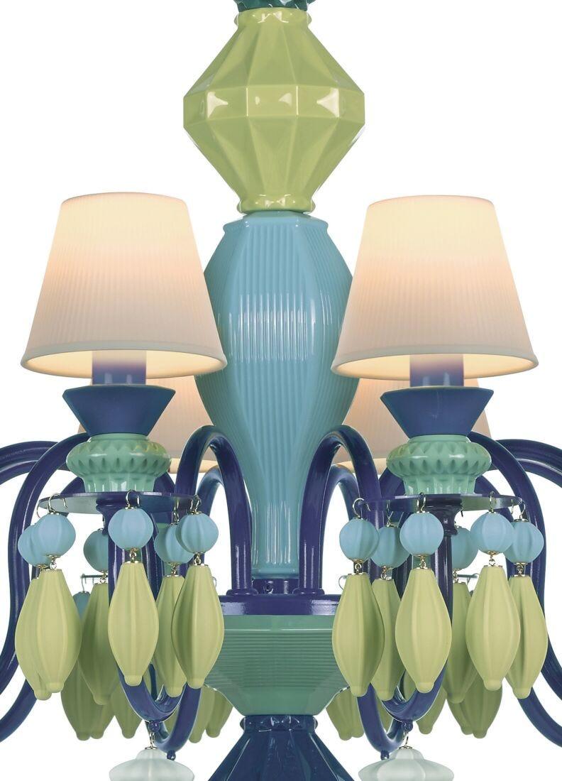 lladro Chandelier Belle de Nuit 12 luces. Verde (CE/UK/CCC) Libre de impuestos