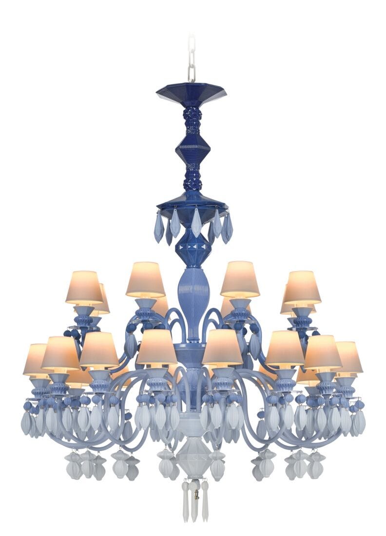 lladro Chandelier Belle de Nuit 24 luces. Azul (CE/UK/CCC) Descuento por venta flash