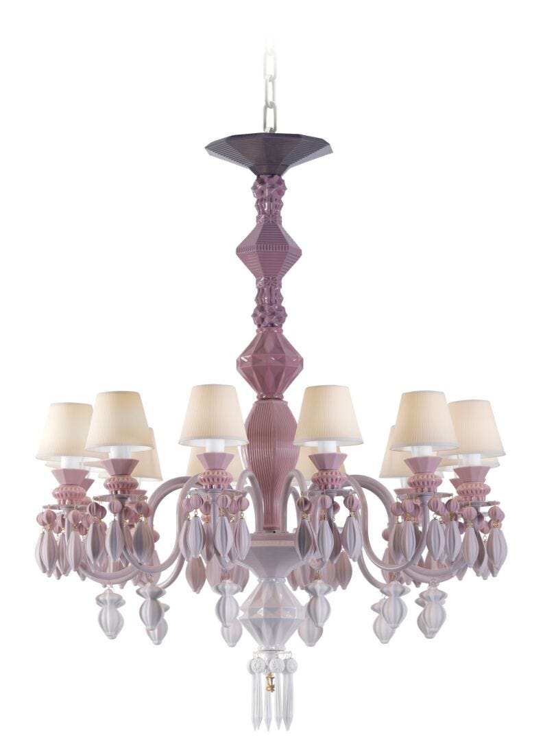 lladro Chandelier Belle de Nuit 12 luces. Rosa (CE/UK/CCC) Ofertas de temporada