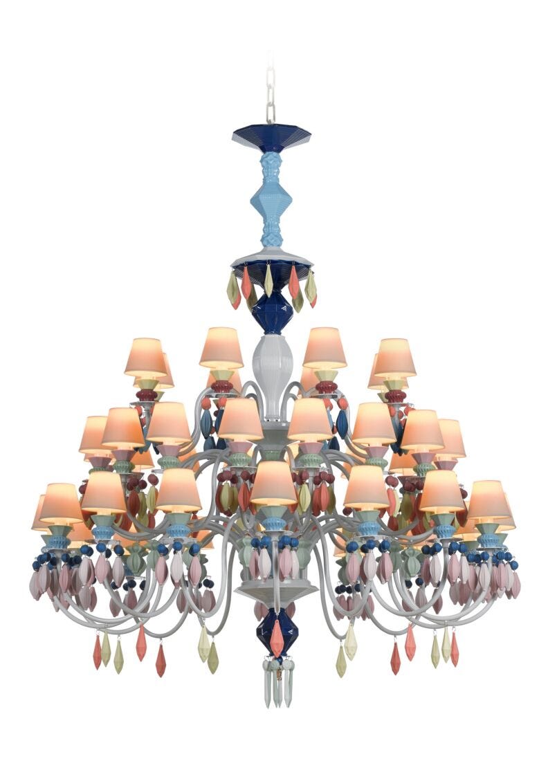 lladro Chandelier Belle de Nuit 40 luces. Multicolor (CE/UK) Precio ultrabajo