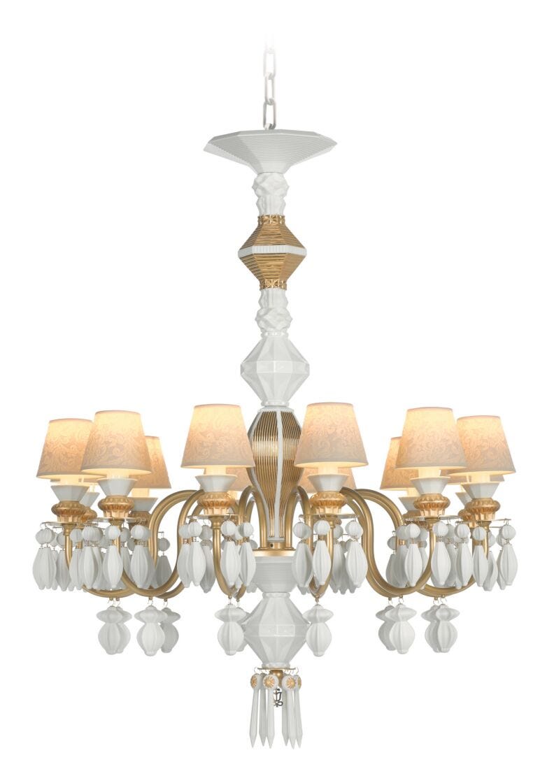 lladro Chandelier Belle de Nuit 12 luces. Lustre oro (CE/UK/CCC) 2025