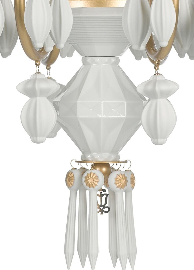 lladro Chandelier Belle de Nuit 12 luces. Lustre oro (CE/UK/CCC) 2025
