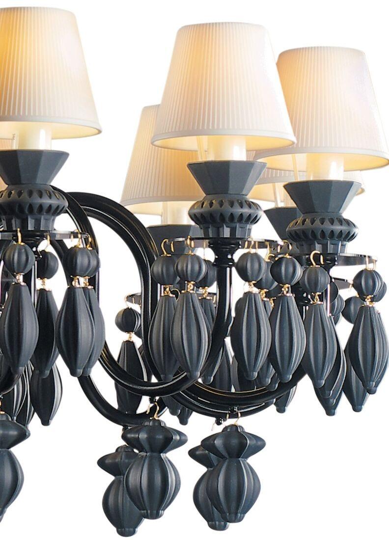 lladro Chandelier Belle de Nuit 12 luces. Negro absoluto (CE/UK/CCC) En oferta