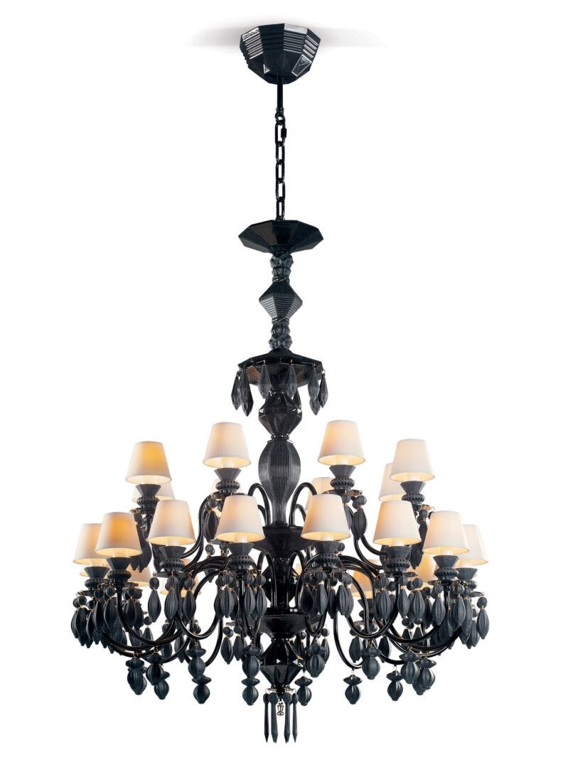 lladro Chandelier Belle de Nuit 24 luces. Negro absoluto (CE/UK/CCC) Rebajas baratas