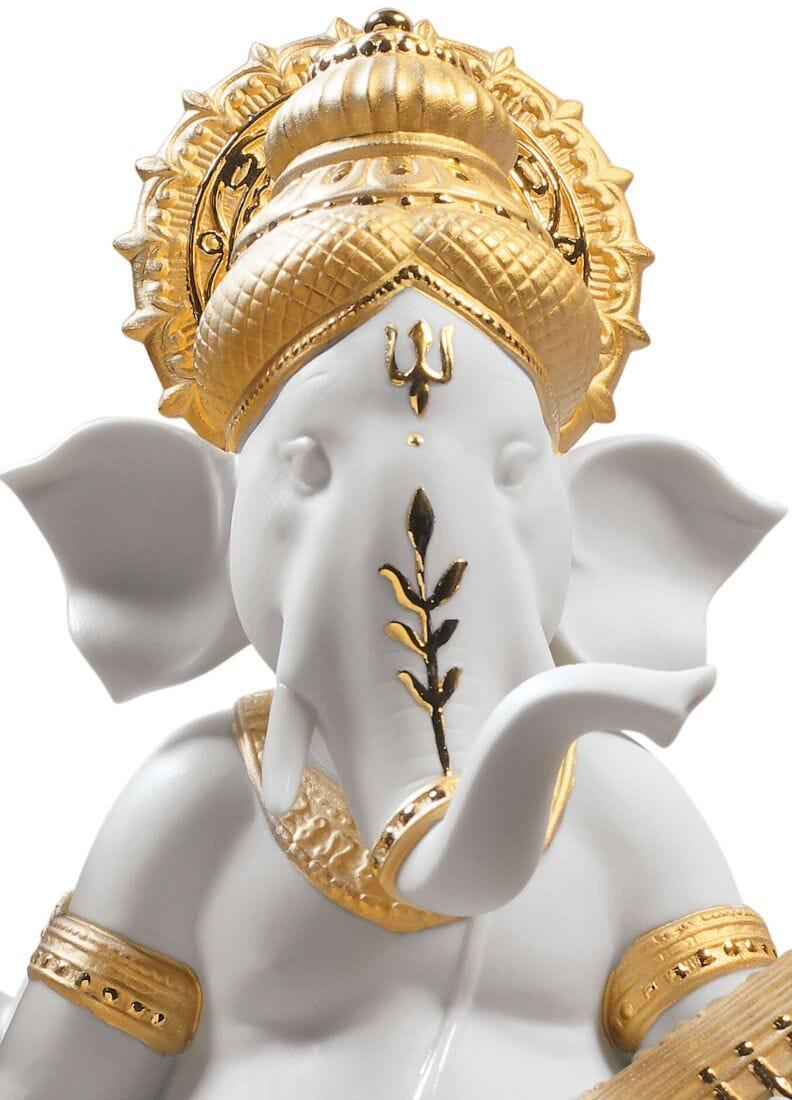 lladro Figura Ganesha con Veena. Lustre oro Oferta exclusiva