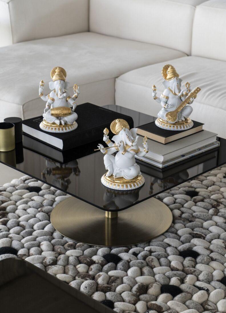 lladro Figura Ganesha con Veena. Lustre oro Oferta exclusiva