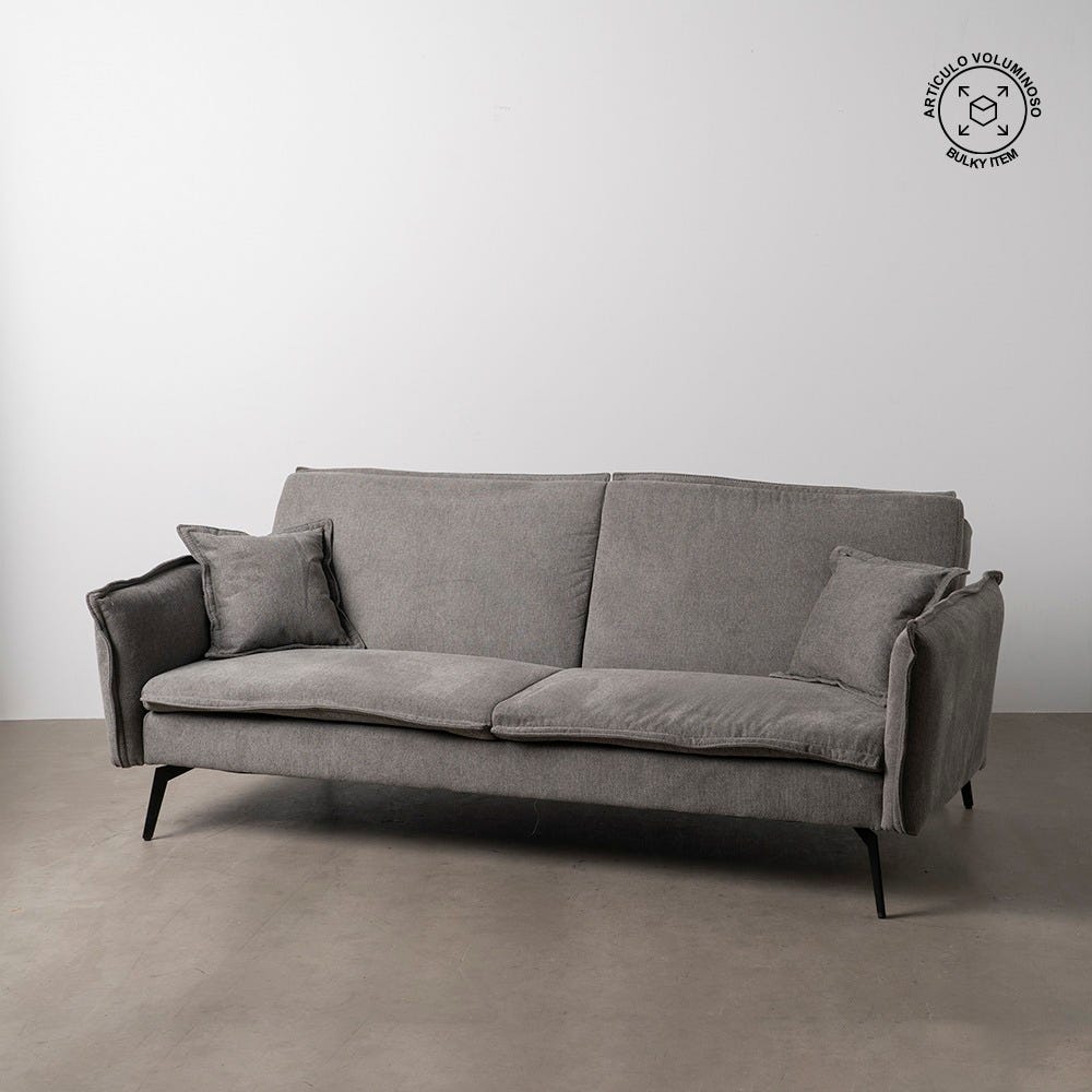 ﻿lolahome Sofá cama 3 plazas gris