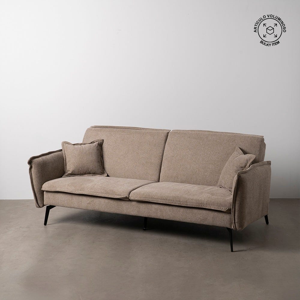 lolahome Sofá cama 3 plazas marrón