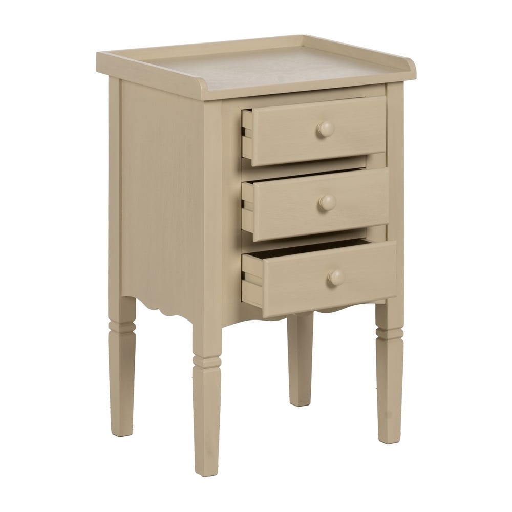 lolahome Mesita de noche beige