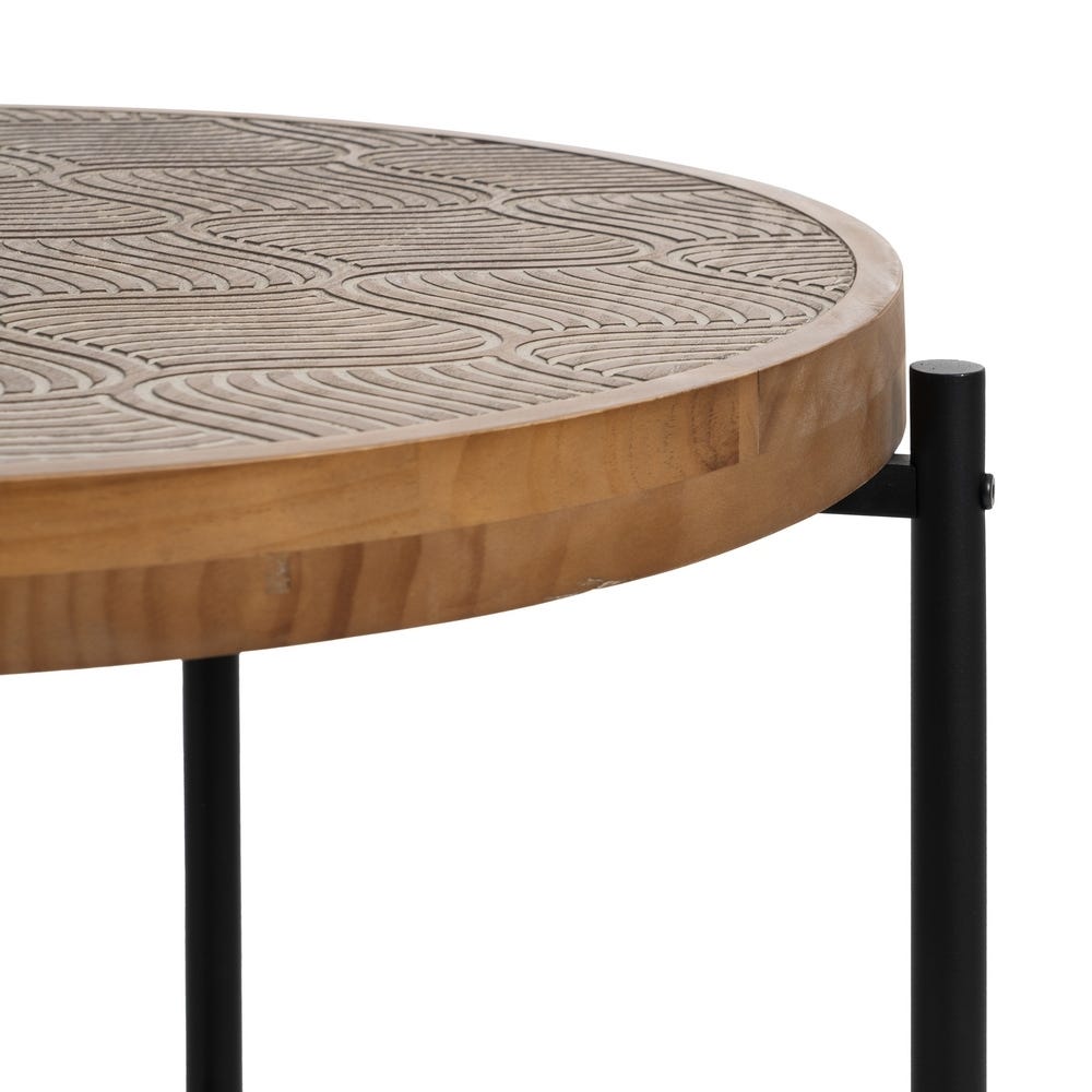 lolahome Mesa de centro de madera grabada Ofertas de temporada