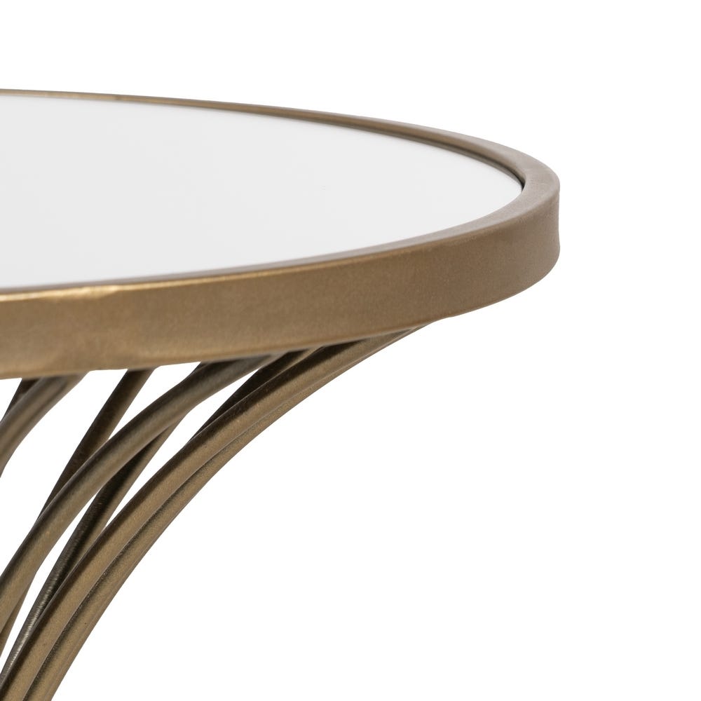 lolahome Mesa auxiliar pedestal dorado Precio ultrabajo