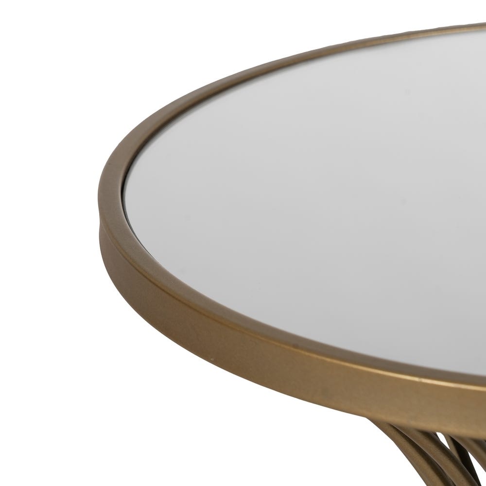 lolahome Mesa auxiliar pedestal dorado Precio ultrabajo
