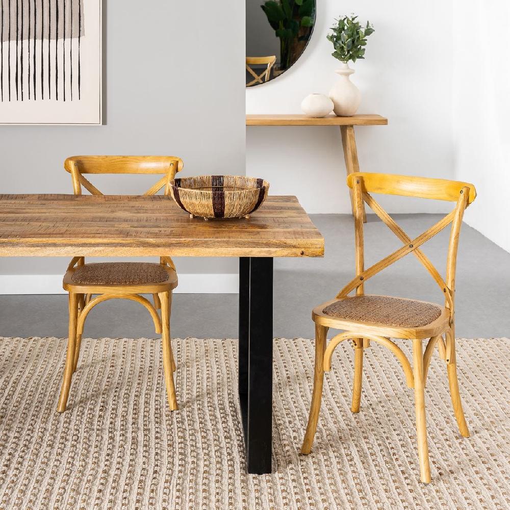 lolahome Silla de comedor Aspas natural Gran oferta