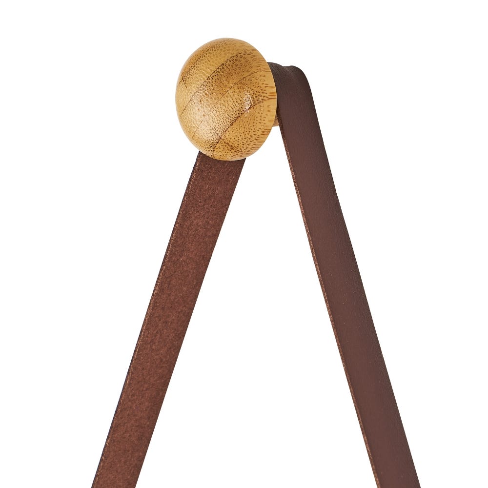 lolahome Espejo ovalado con correa de piel de bambú natural de 43x77 cm Rebajas baratas