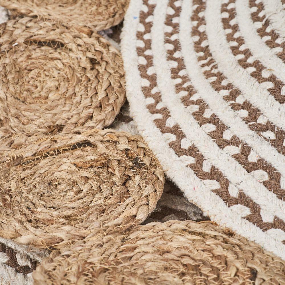 lolahome Alfombra de yute de 90 cm blanco y natural Rebajas de fábrica