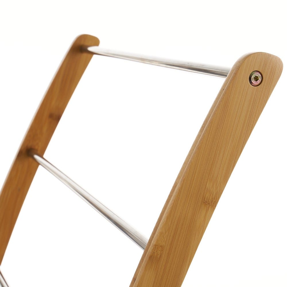 lolahome Toallero de pie múltiple de bambú natural y acero inoxidable de 57x35x81 cm Rebajas online