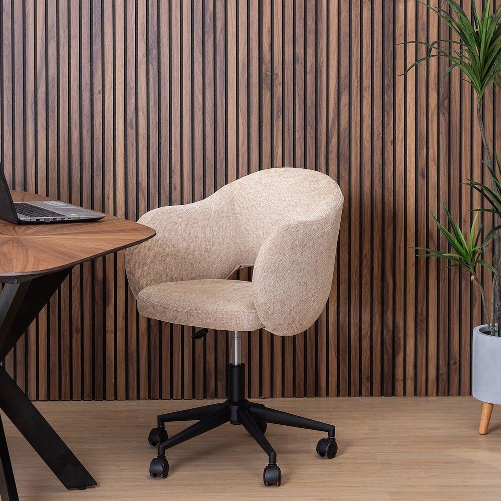 lolahome Silla de escritorio marrón con ruedas