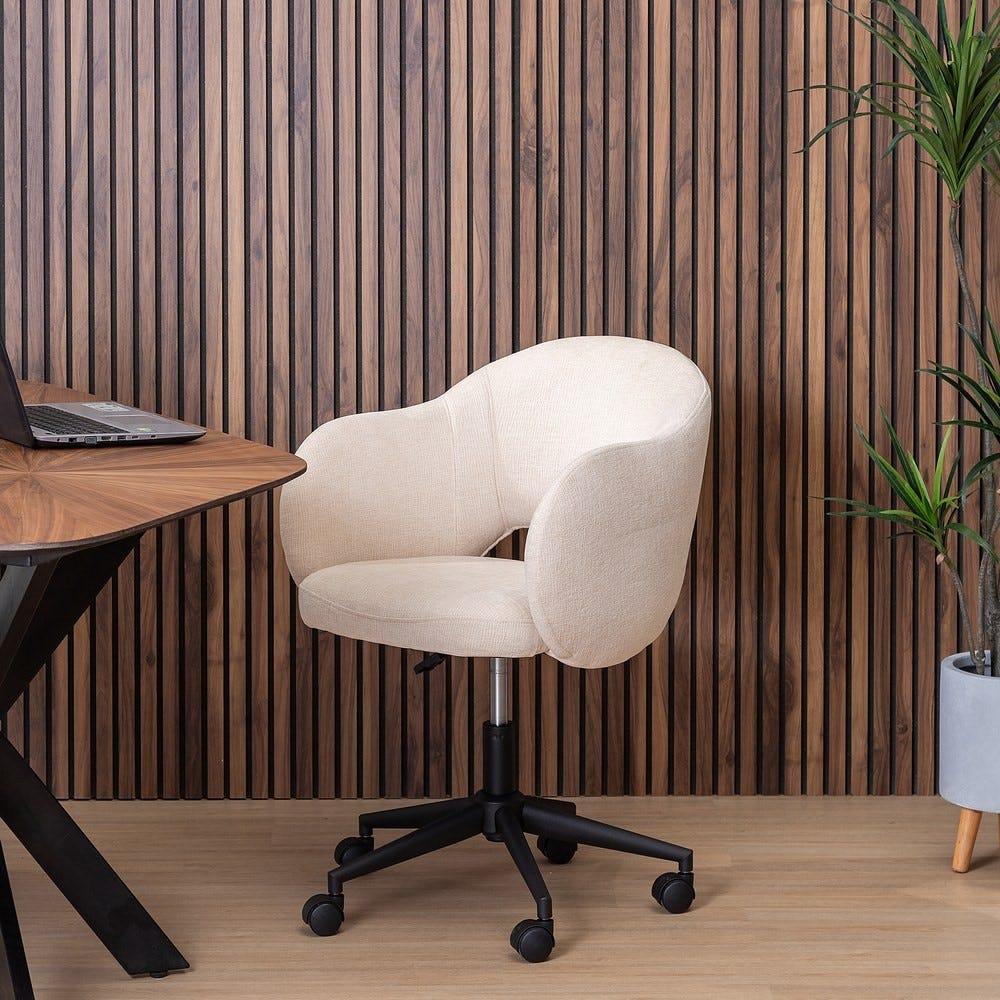 lolahome Silla de escritorio ruedas beige