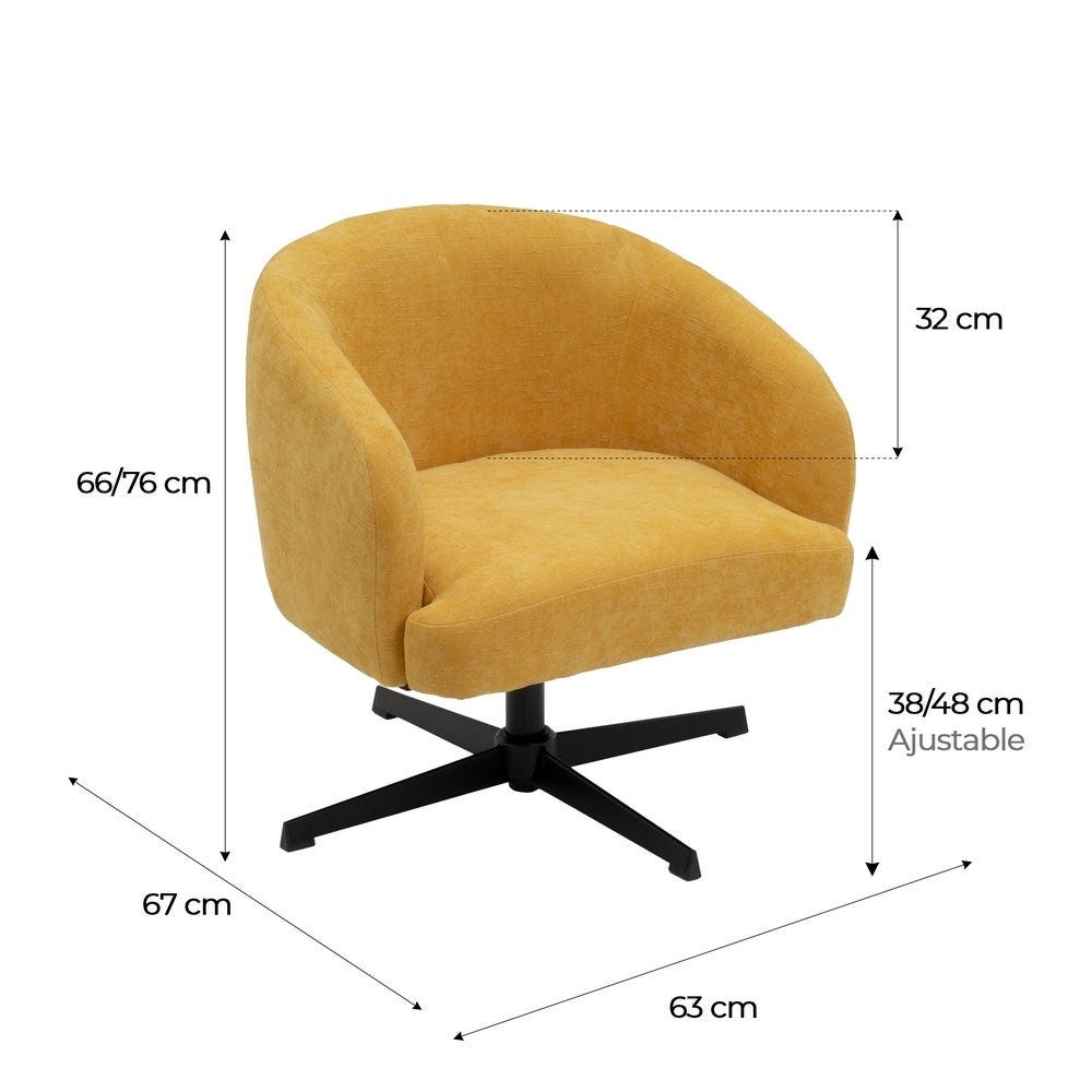 lolahome Sillón giratorio Lena mostaza Superdescuento