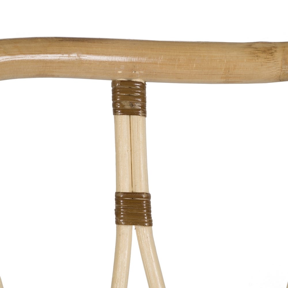 lolahome Sillón de cañas de ratán natural con cojín de 58x62x85 cm Liquidación