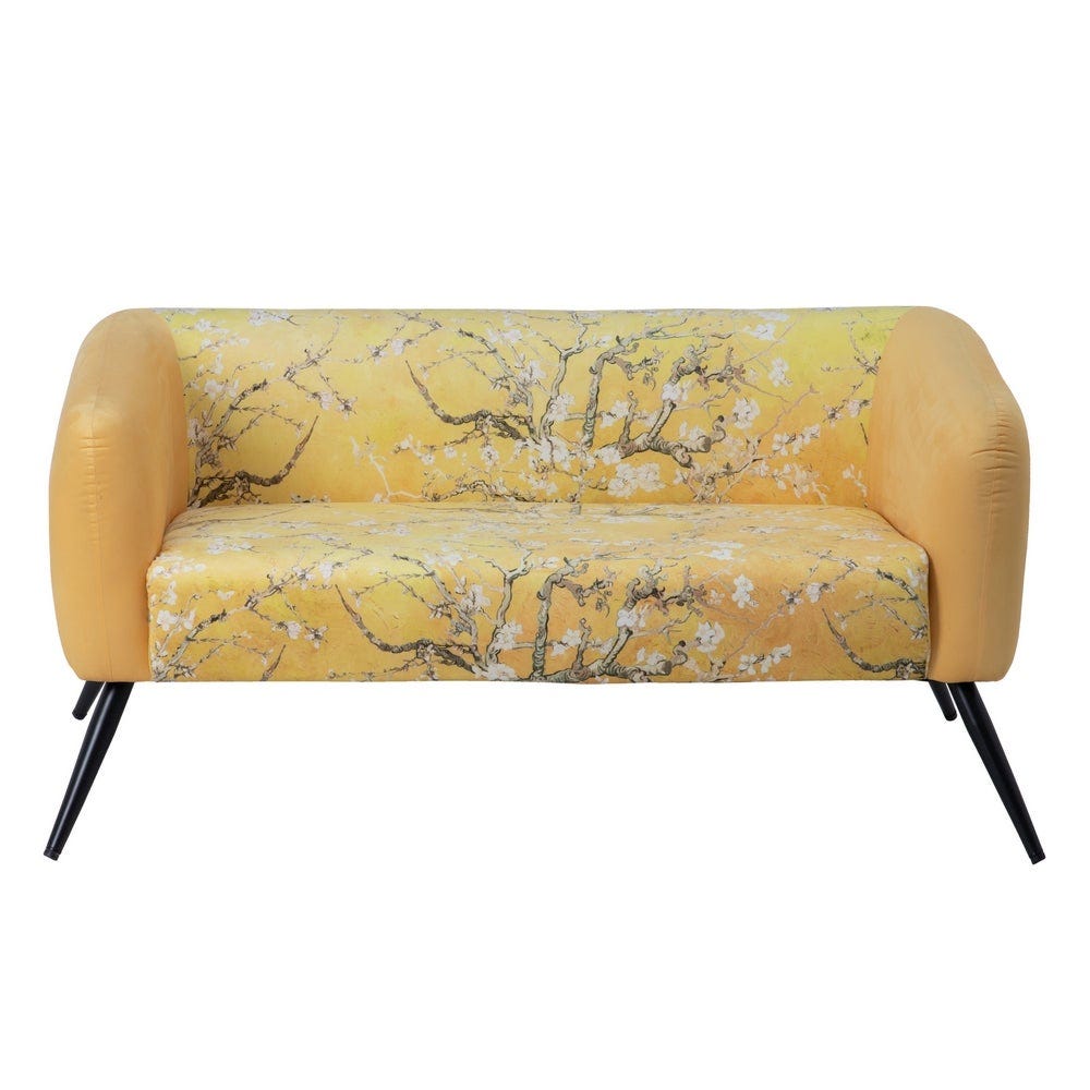 lolahome Sofá 3 plazas tapizado amarillo Precio ultrabajo