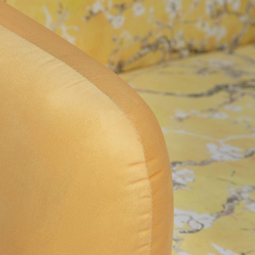lolahome Sofá 3 plazas tapizado amarillo Precio ultrabajo