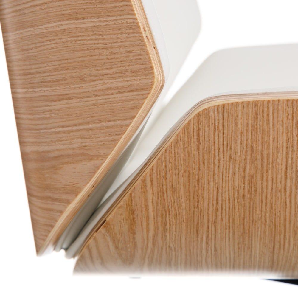 lolahome Sillón escritorio con ruedas blanco de polipiel ergonómico Outlet online