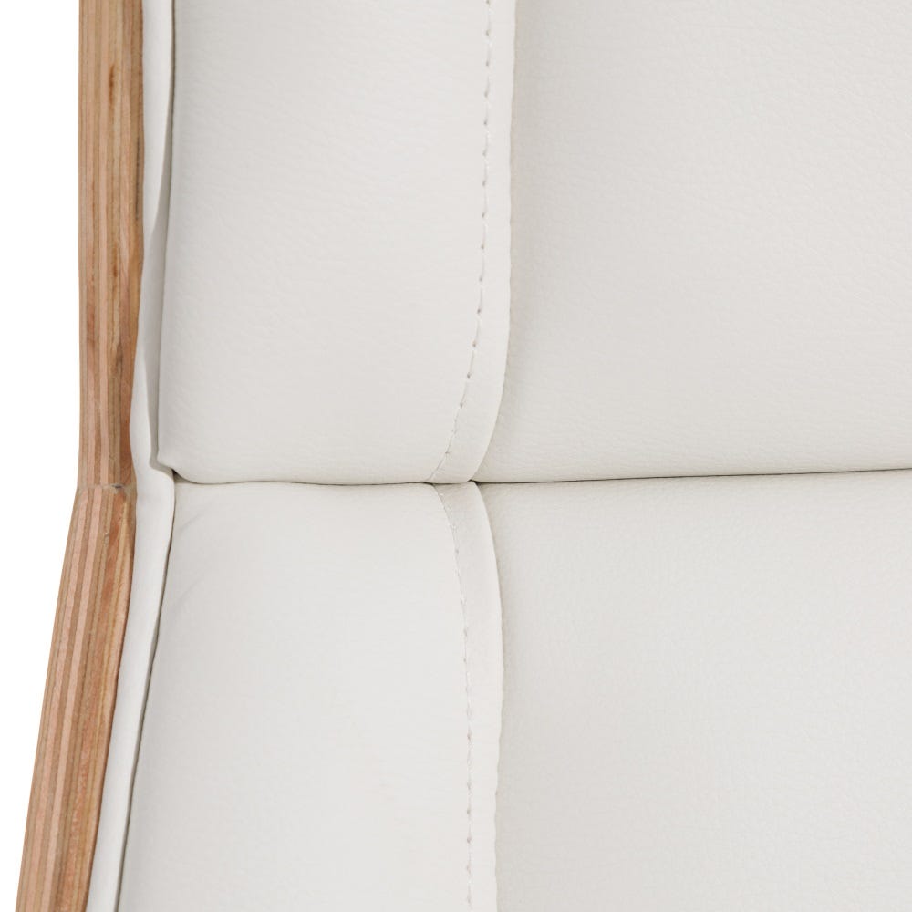 lolahome Sillón escritorio con ruedas blanco de polipiel ergonómico Outlet online
