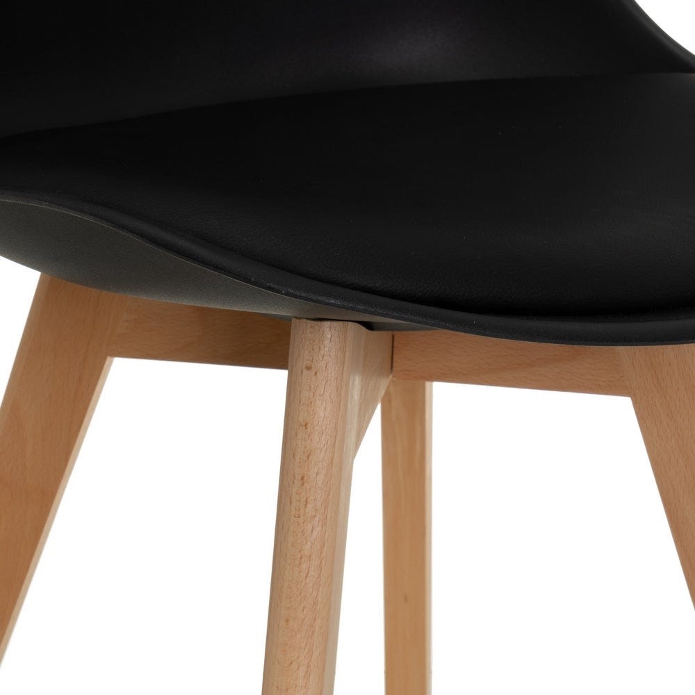 lolahome Set de 4 sillas de comedor con cojín de polipiel de madera de 48x57x82 cm Rebajas online