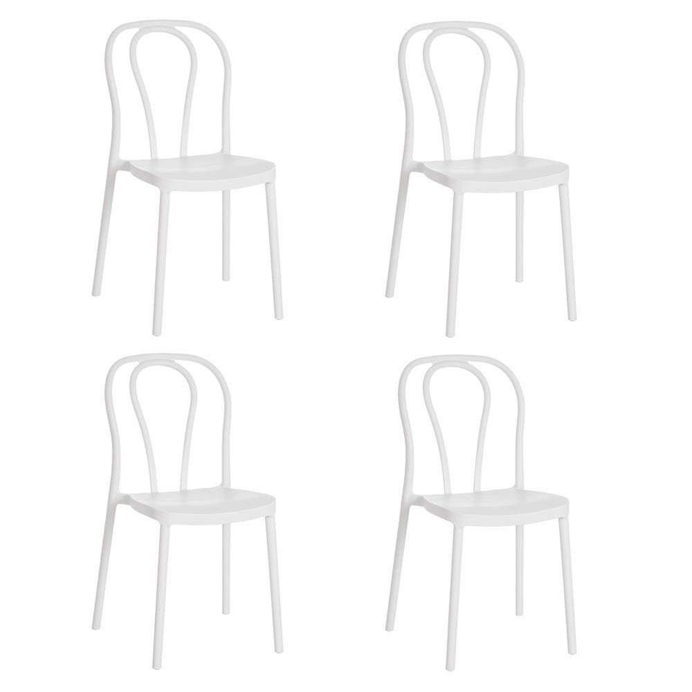 lolahome Set de 4 sillas de comedor de ondas de polipropileno de 43x53x85 cm Rebajas top