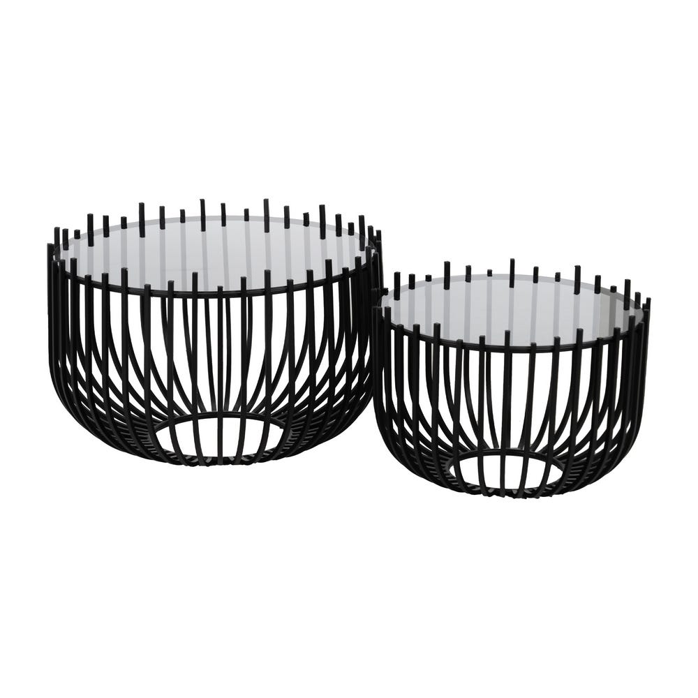 lolahome Set de 2 mesa de centro negras Grandes descuentos