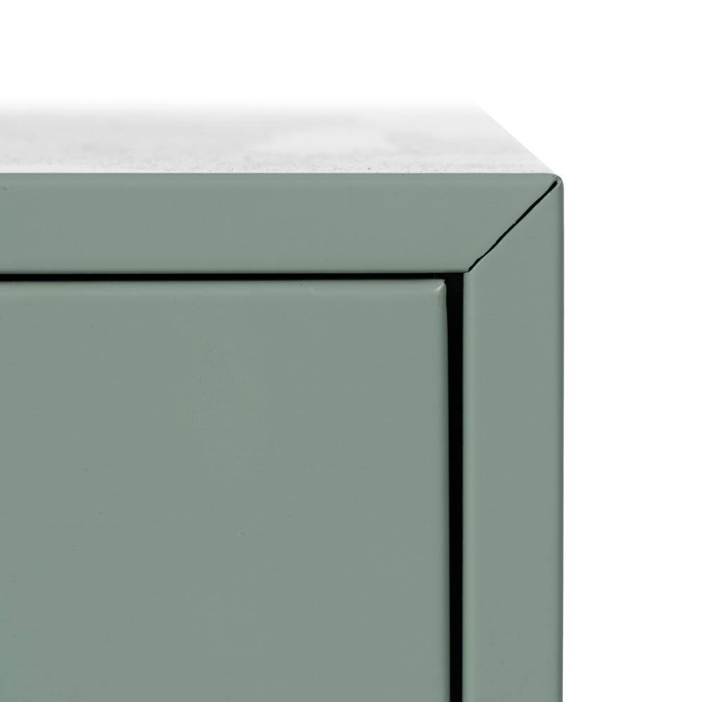 lolahome Mesita de noche de acero verde Oferta especial de fábrica