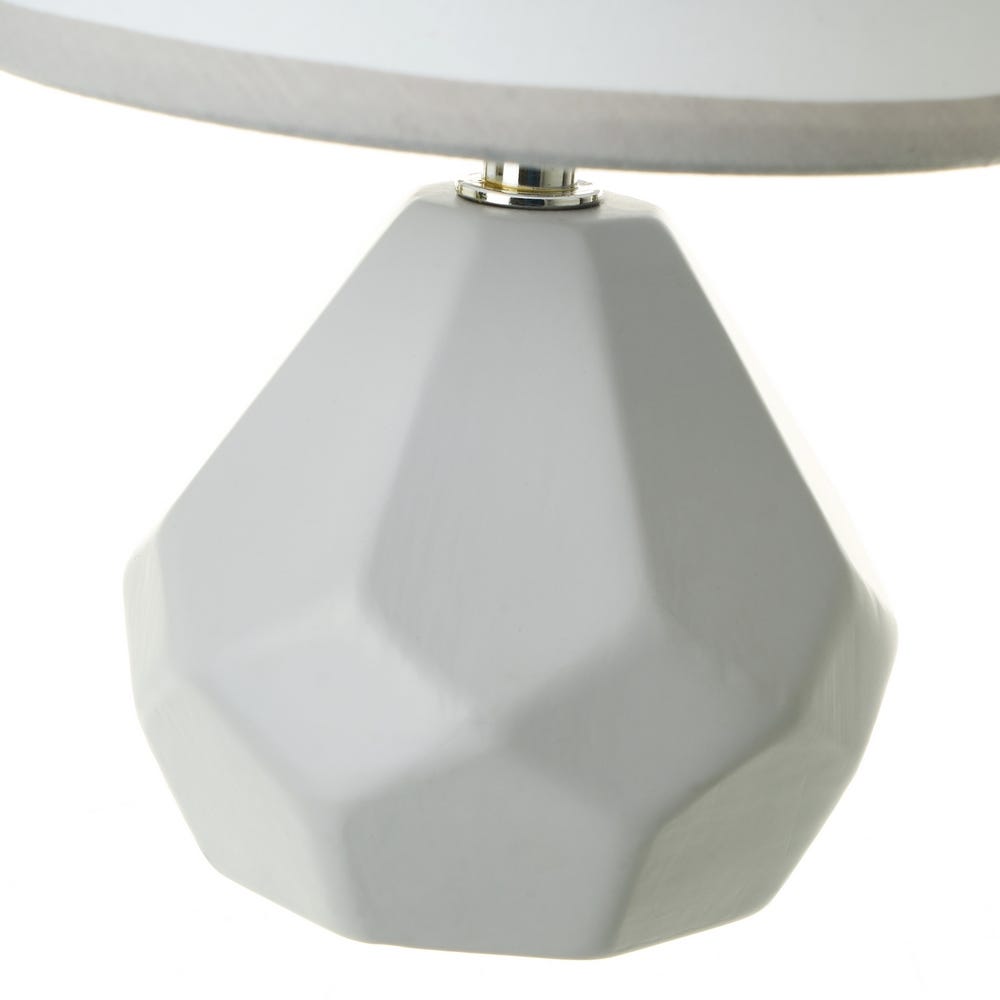 lolahome Lámpara de mesa diamante de cerámica gris de Ø 15x23 cm Limitado a 3 días
