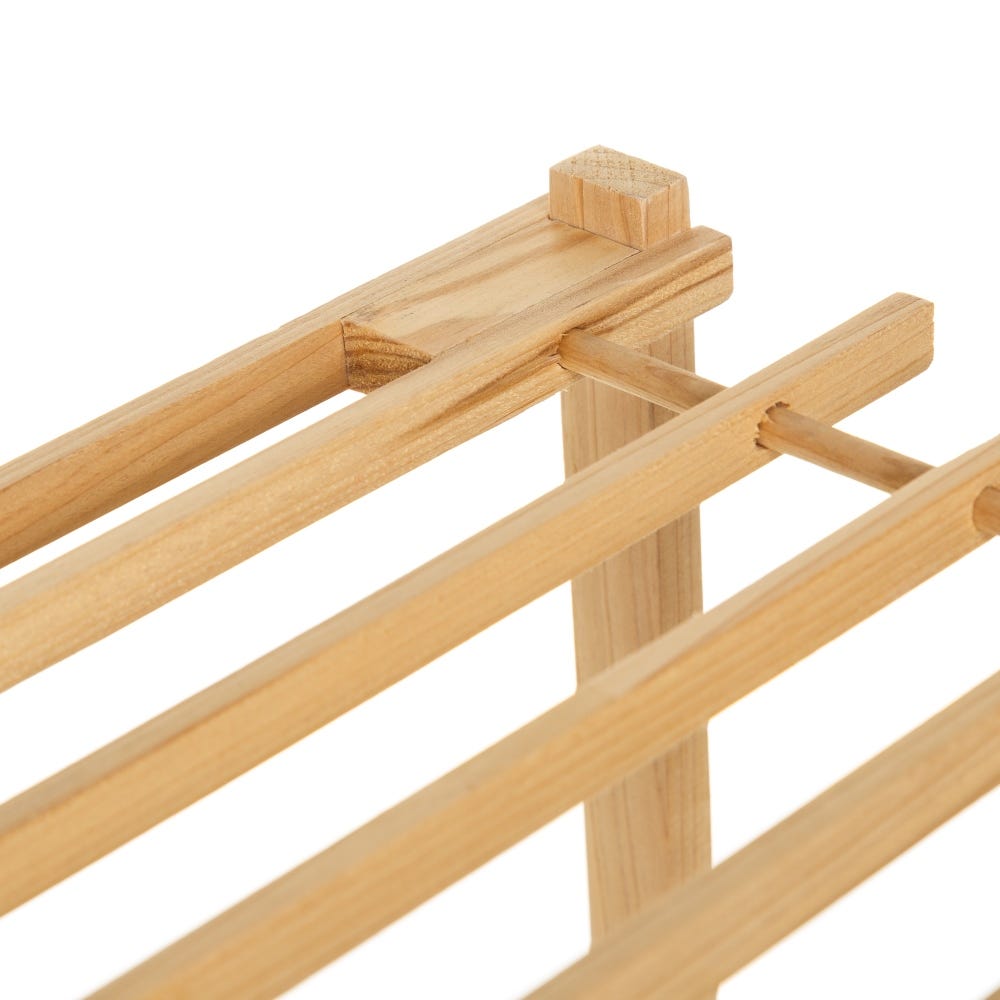 lolahome Zapatero de madera de abeto natural claro con 2 estantes de 64x26x29 cm Precios de Black Friday