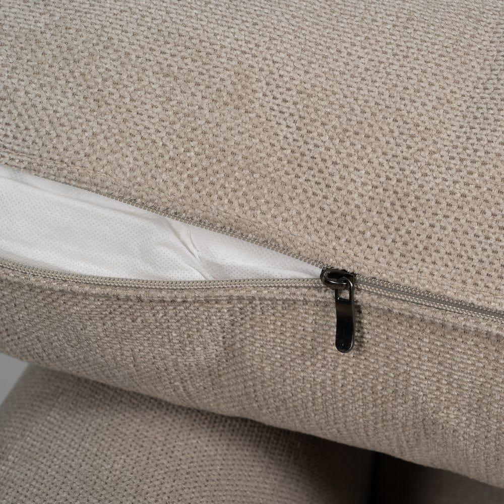 lolahome Sofá de 3 plazas tapizado taupe con cojines Outlet online