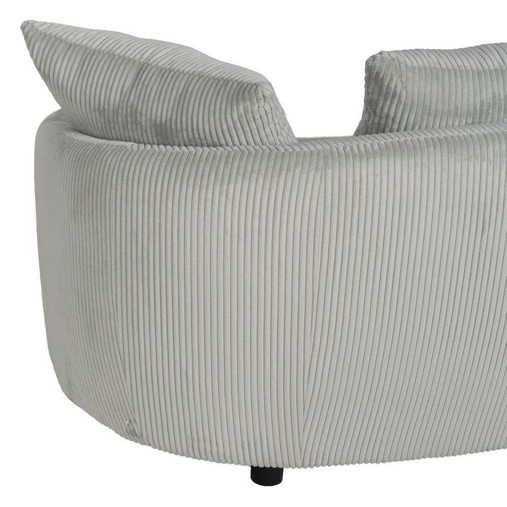 lolahome Sofá de 3 plazas curvo de pana con cojines Venta caliente