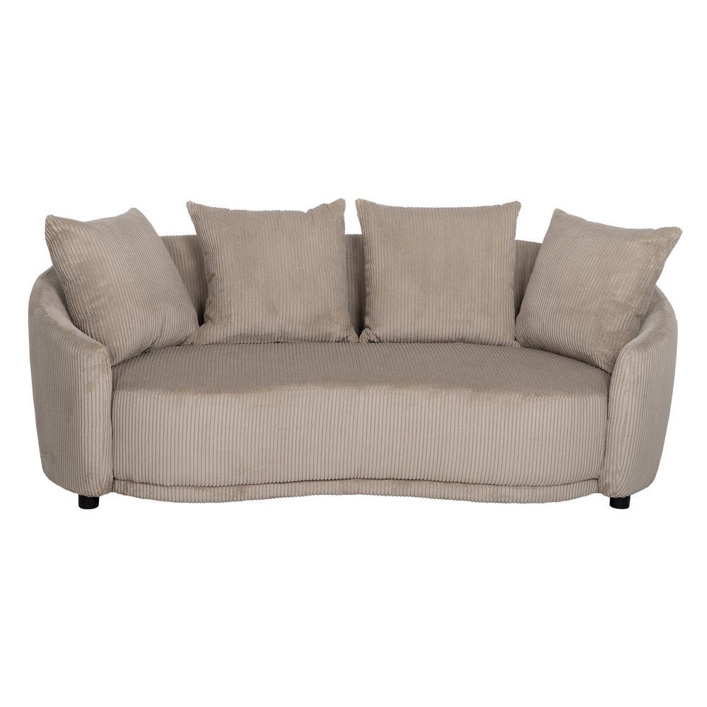 lolahome Sofá de 3 plazas curvo de pana con cojines Gran oferta
