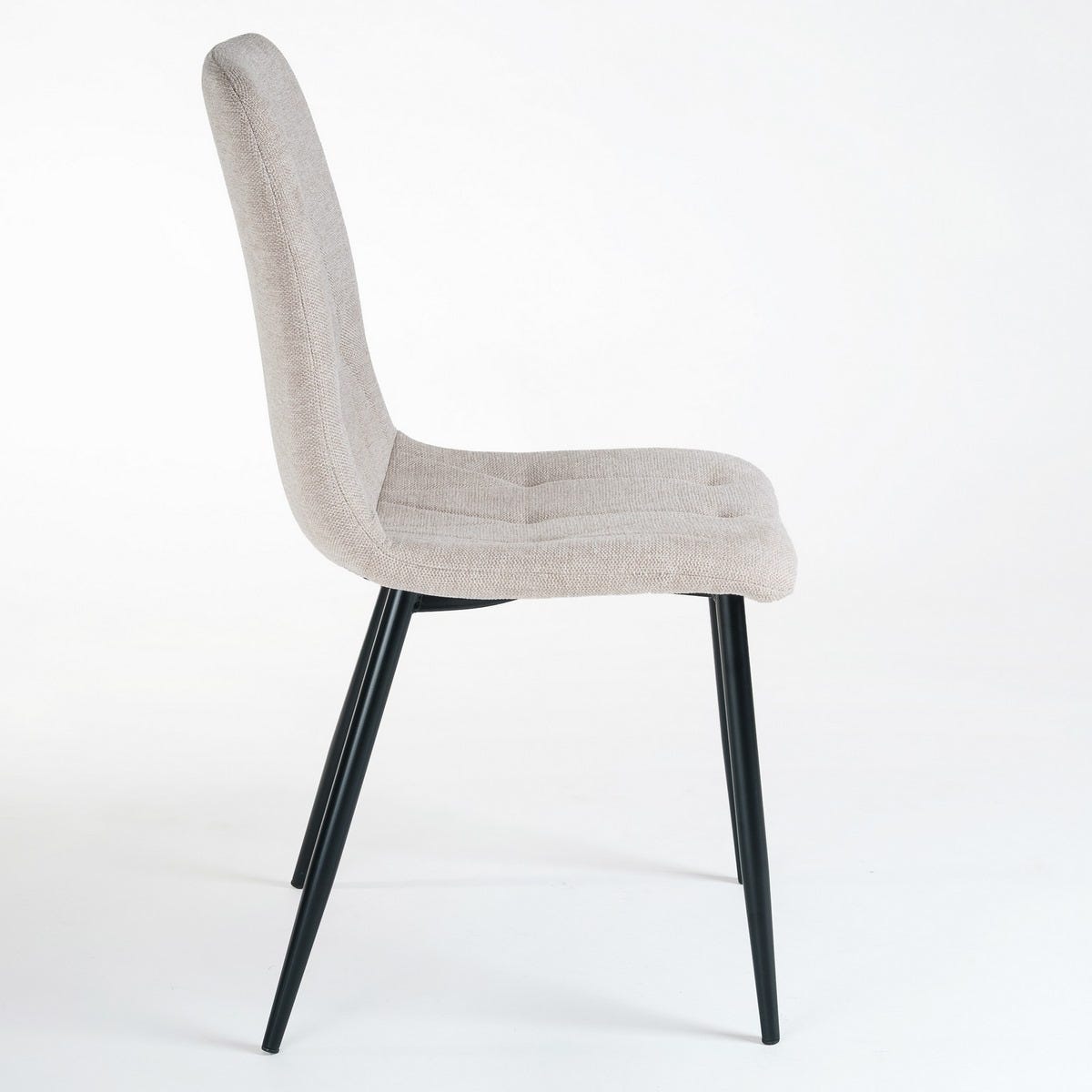 lolahome Silla de comedor Lina rombos tapizada en lino Liquidación