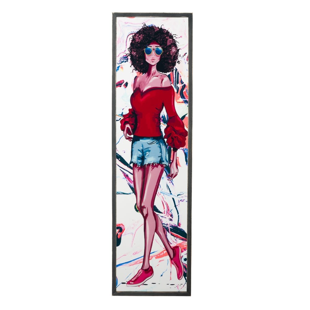 lolahome Set de 4 cuadros de moda chica fotoimpresos de PVC y DM multicolor Mejor oferta